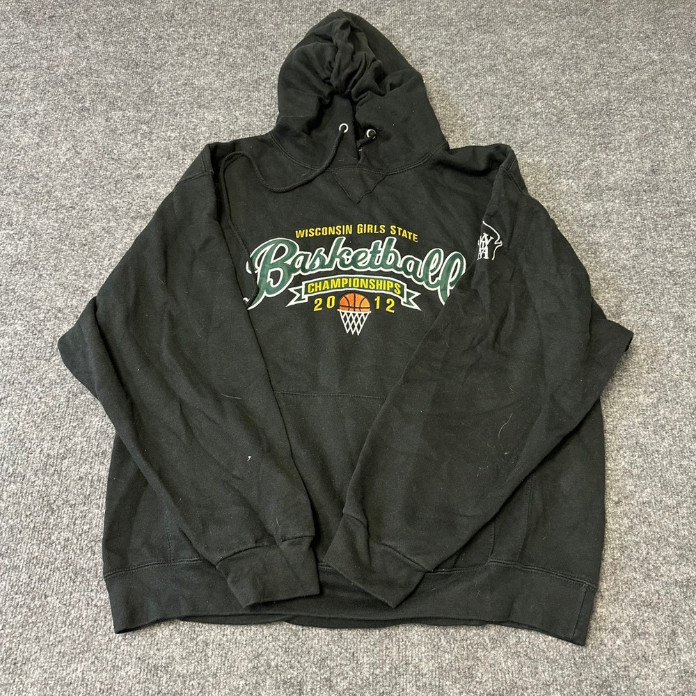 Signature Concepts Hoodie Womens Size L Black Wisconsin Basketball Graphic 2012